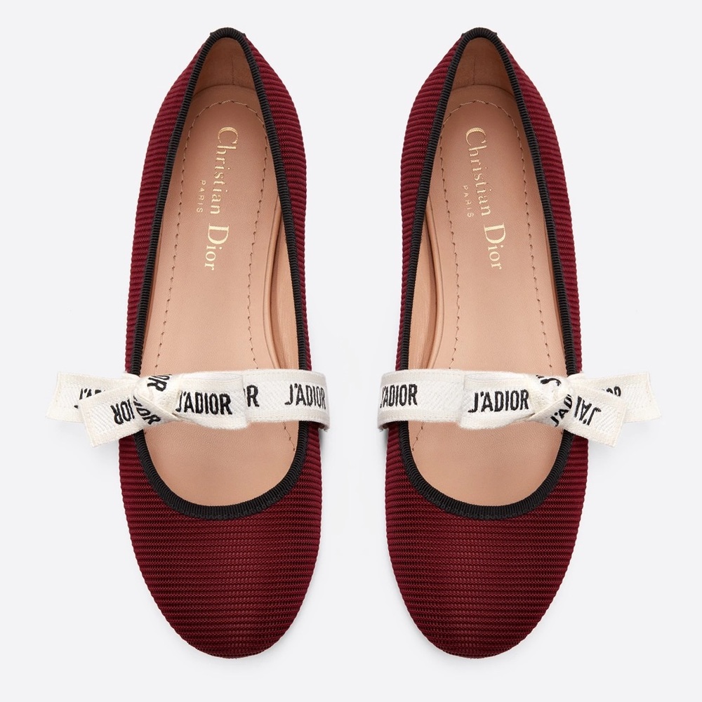 Dior “Miss J’Adior” Ballerina Flat Burgundy 38.5